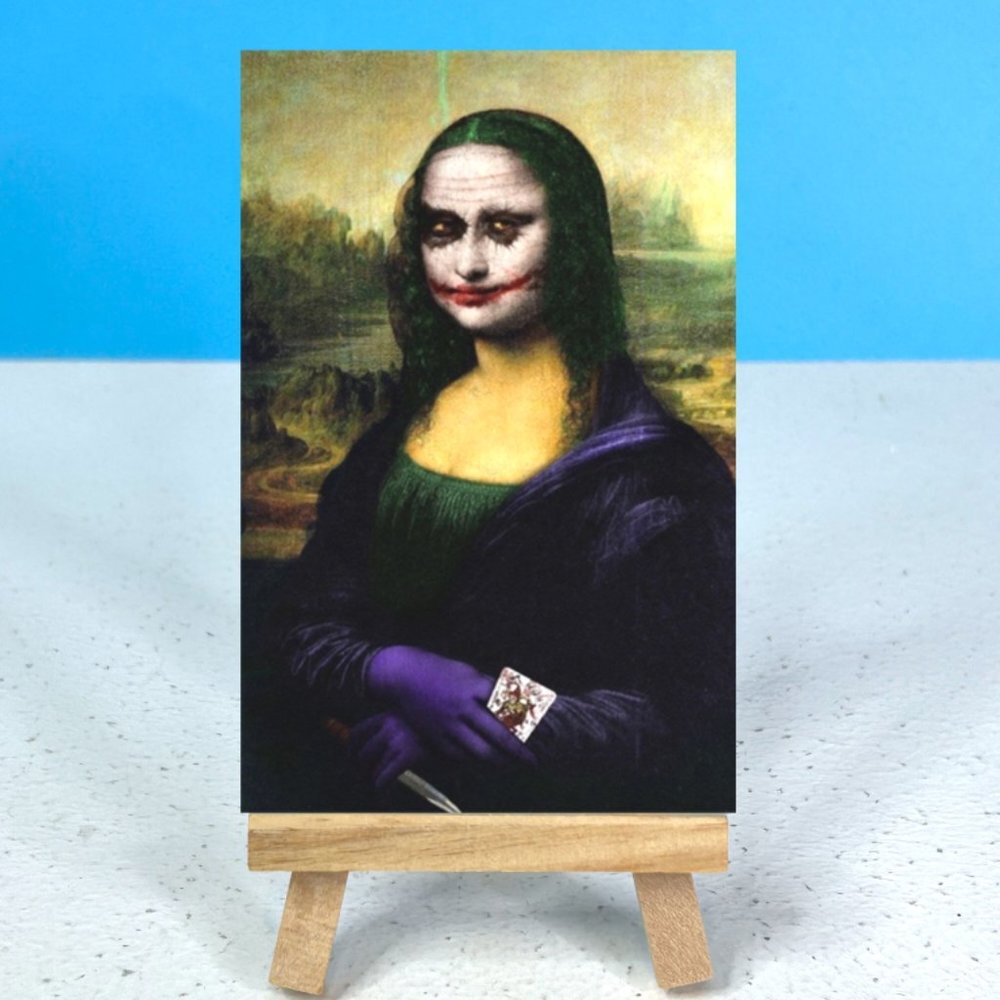 Mona Lisa Portrait Parody Batman Joker Refrigerator Locker Fridge Magnet